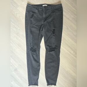 Refuge Black Distressed Skinny Jeans